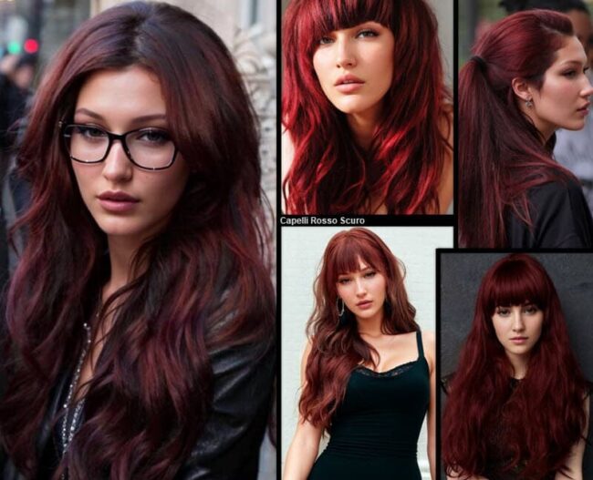 Capelli Rosso Scuro (Un Viaggio nel Mondo delle Tinte Audaci 2024!) Taglio Capelli 
